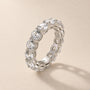 Louily Classic Eternity Round Cut Women's Wedding Band In Sterling Silver