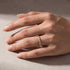 Yellow Gold Thin Stackable Wedding Band on Hand