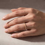 Yellow Gold Thin Stackable Wedding Band on Hand