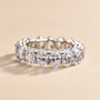 S925 8.5Ct Eternity Oval Cut Wedding Band For Women In Sterling Silver