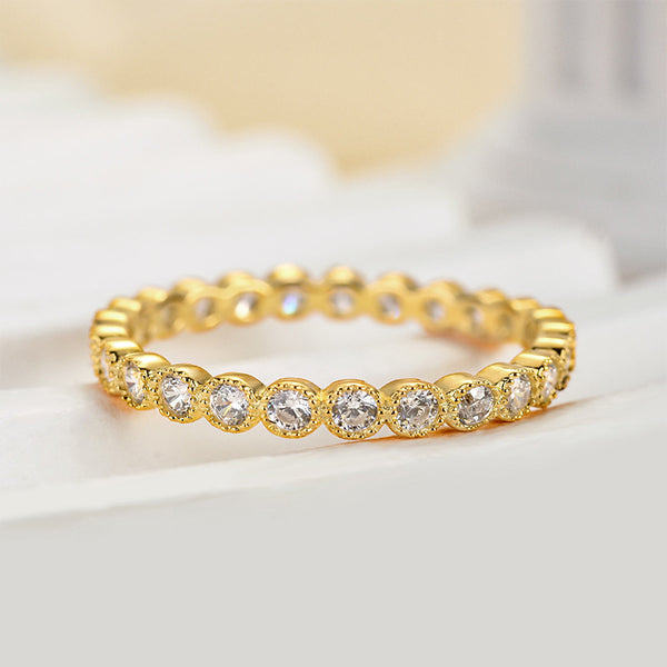 Louily Excellent Yellow Gold Oval Cut 3PC Wedding Ring Set