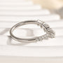 Louily Unique Curved Design Thin Stacking Wedding Ring In Sterling Silver - louilyjewelry
