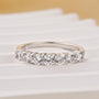 Classic 0.7Ct Round Cut Half Wedding Band In Sterling Silver - louilyjewelry