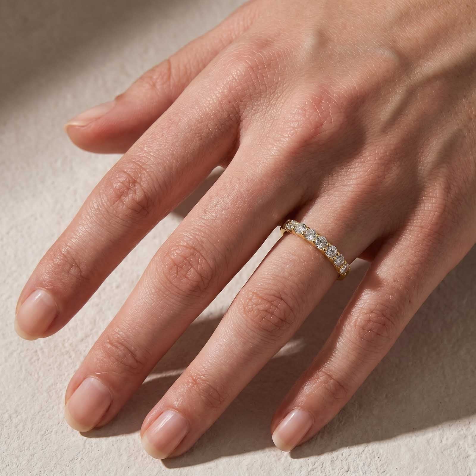 S925 Moissanite Classic 0.7Ct Round Cut Stackable Wedding Band