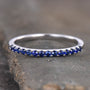 Louily Half Eternity Blue And White Sapphire Wedding Band For Women In Sterling Silver - louilyjewelry