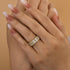 Louily Luxurious Halo Cushion Cut Wide Wedding Band For Women In Sterling Silver - louilyjewelry
