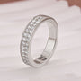 Half 1.0 Ct Round Cut Moissanite Wide Wedding Band In Sterling Silver - louilyjewelry