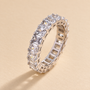 S925 2.5 Carat Cushion Cut Women's Wedding Band In Sterling Silver Stackable Ring