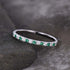 Louily Half Eternity Blue And White Sapphire Wedding Band For Women In Sterling Silver - louilyjewelry