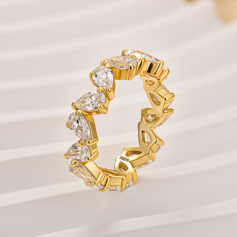 Louily Unique Full Pear Cut Women's Wedding Band