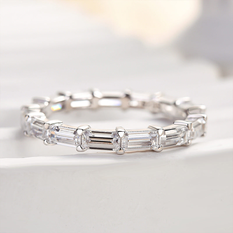 Louily Luxury Cushion Cut Three Stone 4PC Wedding Set - louilyjewelry