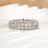 Louily Lovely Yellow Gold Two Rows Round Cut Wedding Band In Sterling Silver - louilyjewelry