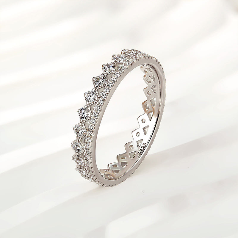 Louily Lovely Yellow Gold Two Rows Round Cut Wedding Band In Sterling Silver - louilyjewelry