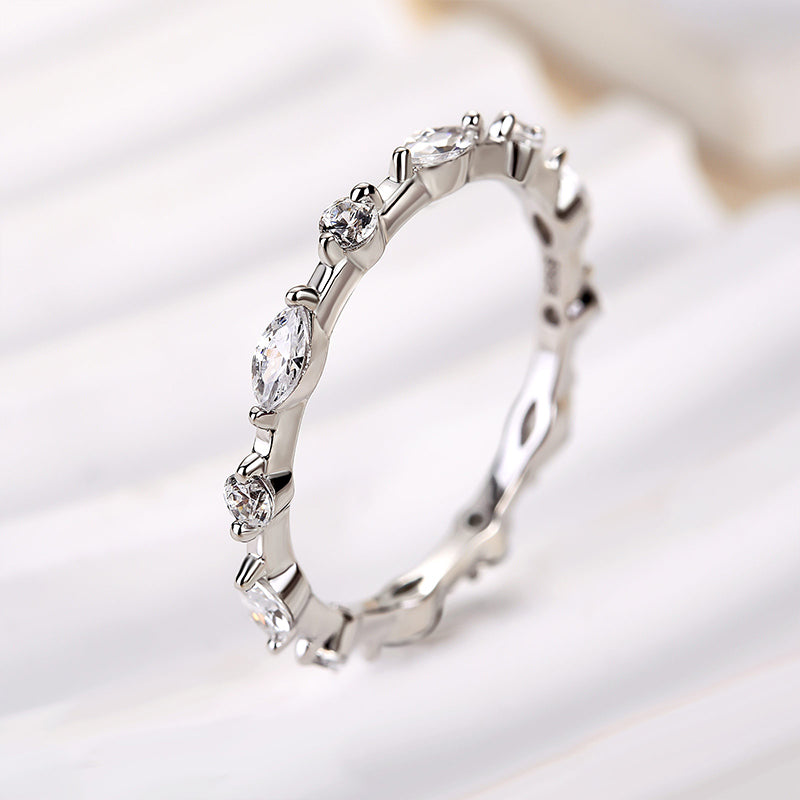 Louily Fashion Marquise & Round Cut Wedding Band - louilyjewelry