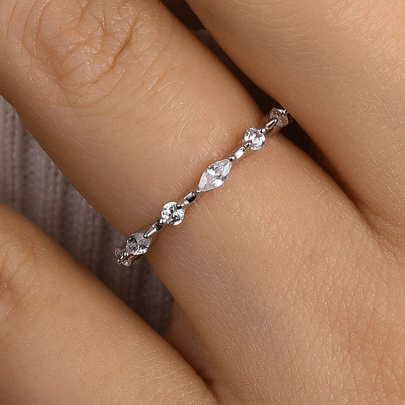 Louily Fashion Marquise & Round Cut Wedding Band - louilyjewelry