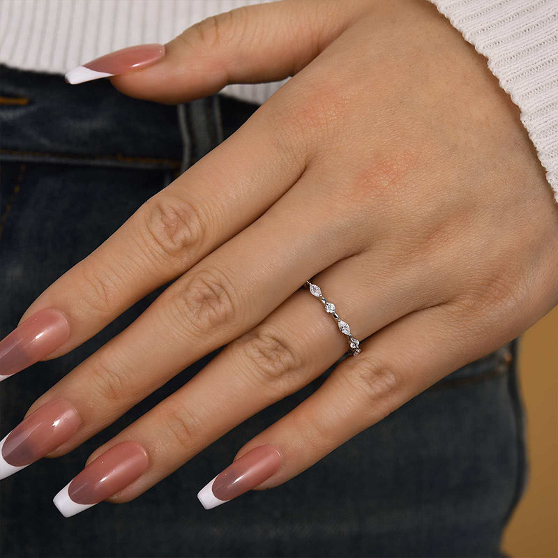 Louily Fashion Marquise & Round Cut Wedding Band - louilyjewelry