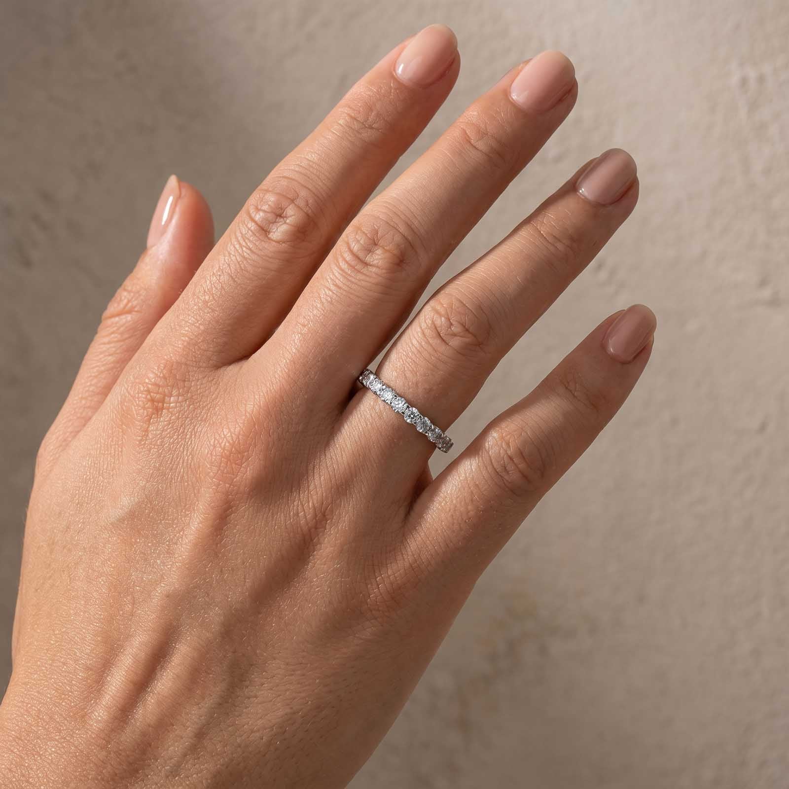 Louily Elegant Half Radiant Cut Women's Wedding Band