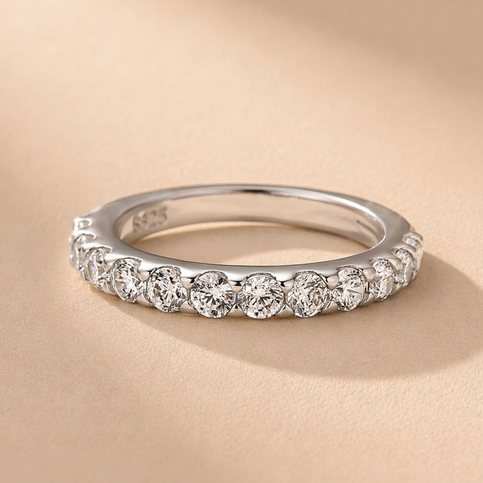 Louily Elegant Half Radiant Cut Women's Wedding Band