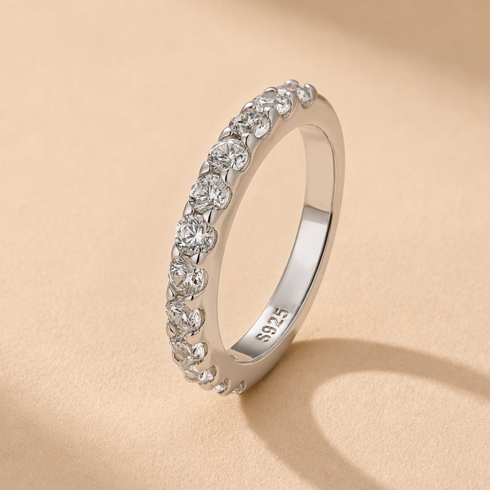 Louily Elegant Half Radiant Cut Women's Wedding Band