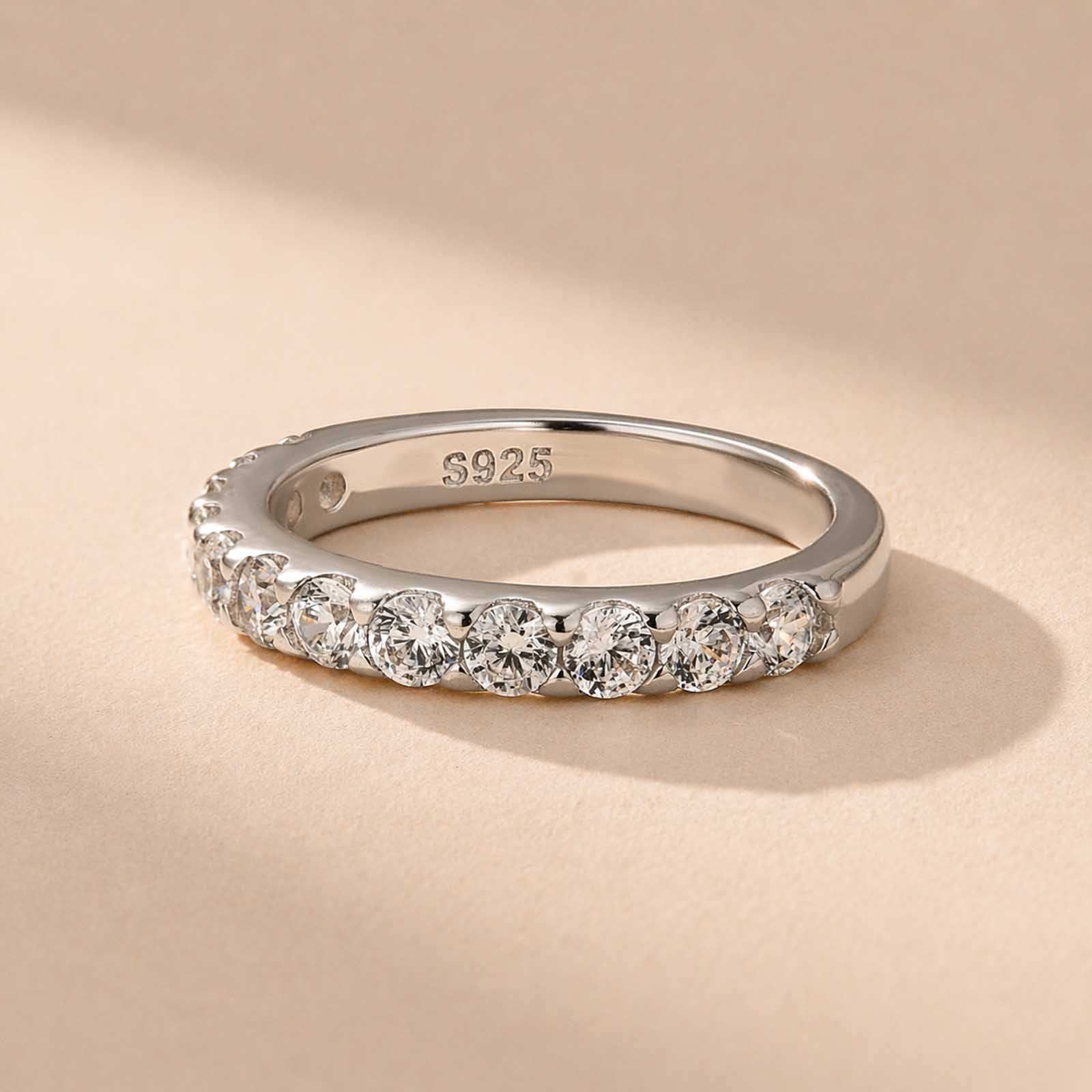 Louily Elegant Half Radiant Cut Women's Wedding Band