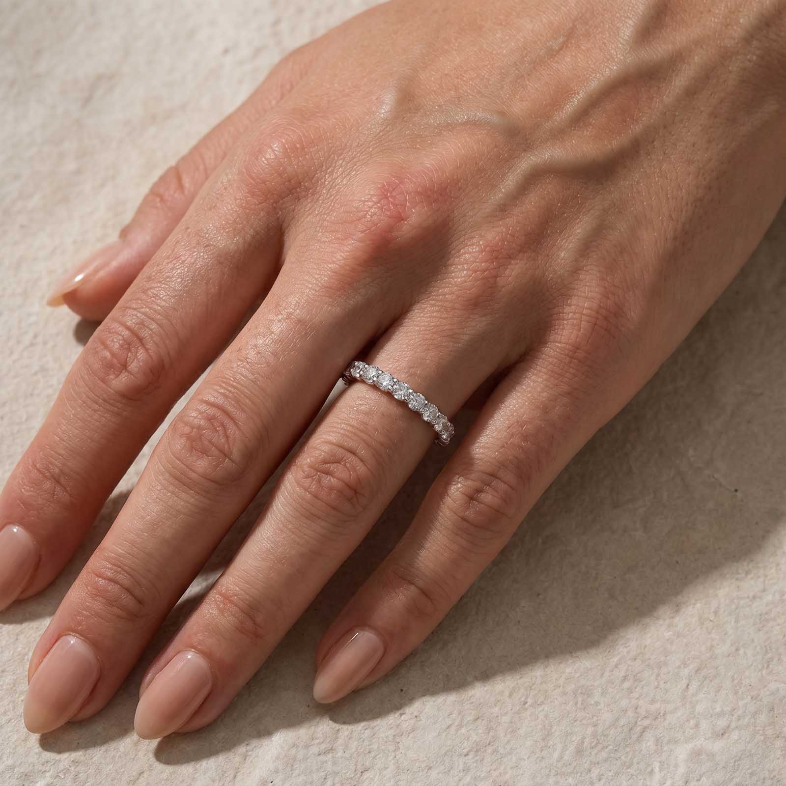Louily Elegant Half Radiant Cut Women's Wedding Band