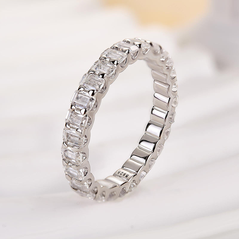Louily Unique Emerald Cut Women's Wedding Band - louilyjewelry