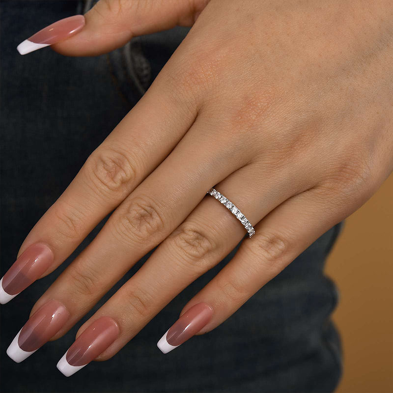 Louily Round Cut Half Eternity Women's Wedding Band - louilyjewelry