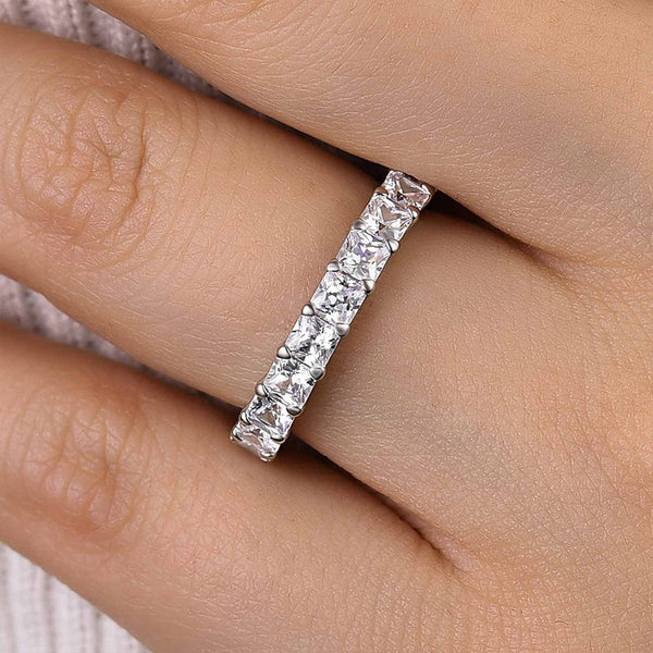 Louily Gorgeous Radiant Cut Women's Wedding Band