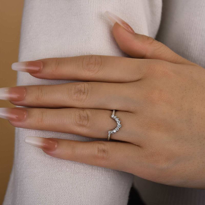 Louily Unique Round Cut Women's Wedding Band - louilyjewelry