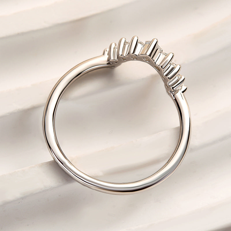 Louily Unique Round Cut Women's Wedding Band - louilyjewelry