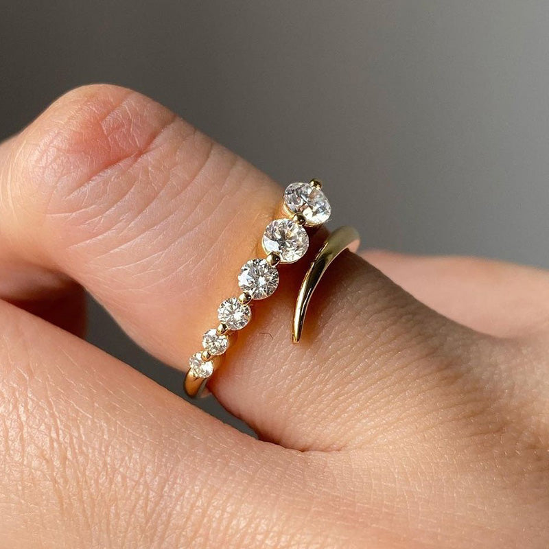 Louily Unique Design Round Cut Wedding Band - louilyjewelry