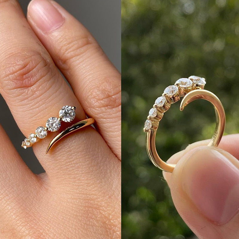 Louily Unique Design Round Cut Wedding Band - louilyjewelry