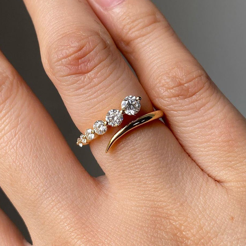 Louily Unique Design Round Cut Wedding Band - louilyjewelry