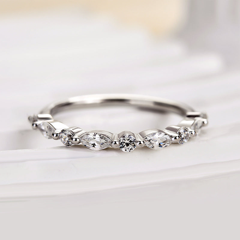 Louily Elegant Marquise Cut Wedding Band - louilyjewelry