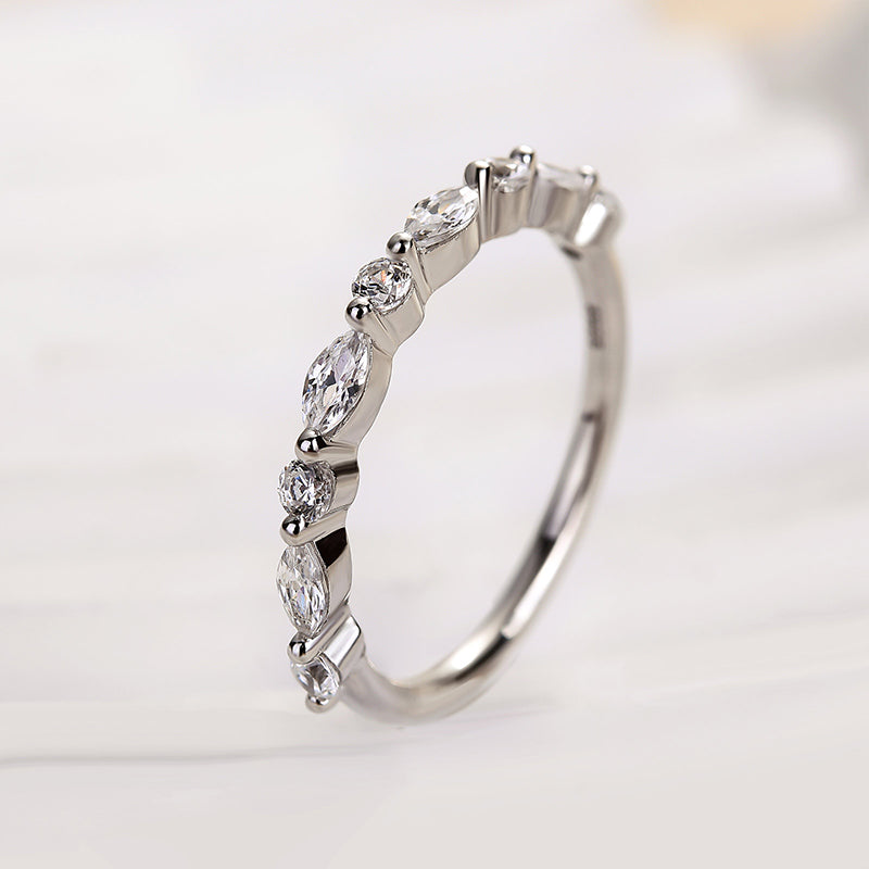 Louily Elegant Marquise Cut Wedding Band - louilyjewelry