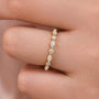 Louily Moissanite 0.55 Ct Marquise-Round Yellow Gold Wedding Band - louilyjewelry