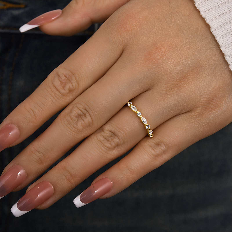 Louily Elegant Marquise Cut Wedding Band - louilyjewelry