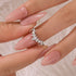 Vintage Marquise Cut & Round Cut Crown-Shaped Wedding Band In Sterling Silver - louilyjewelry