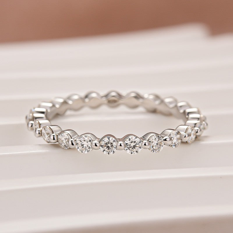 Moissanite 1.2 Ct Round Cut Yellow Gold Anniversary Ring