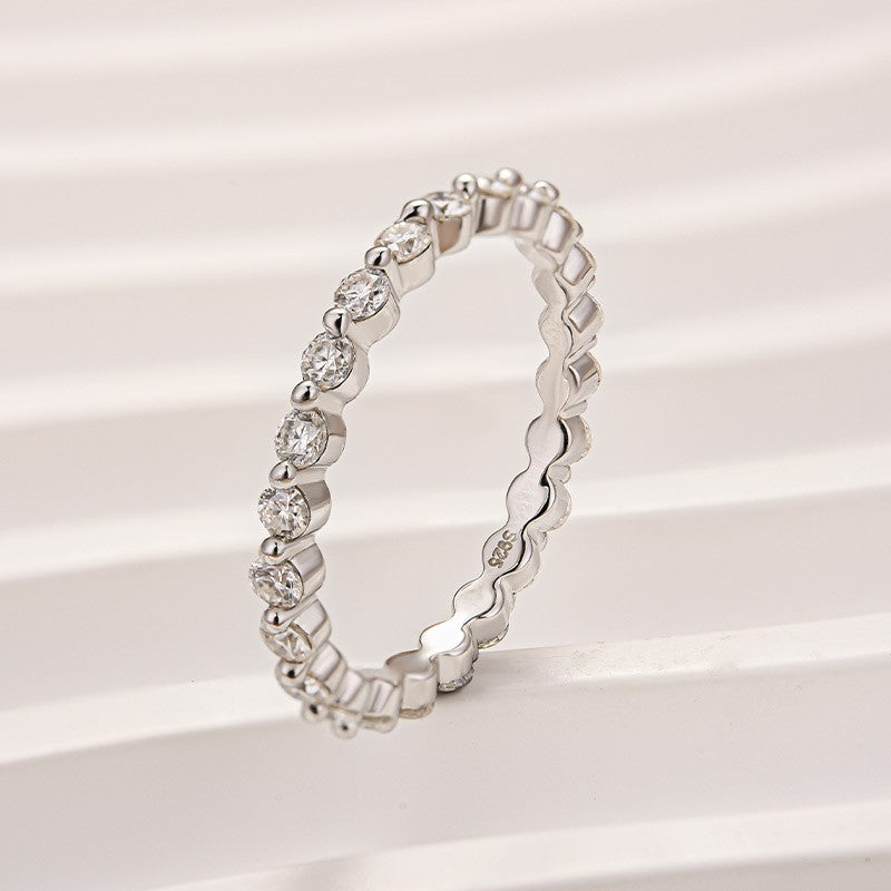 Moissanite 1.2 Ct Round Cut Yellow Gold Anniversary Ring