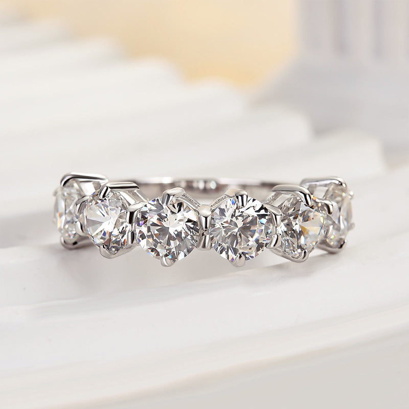 Louily Unique Half Round Cut Women's Wedding Band - louilyjewelry