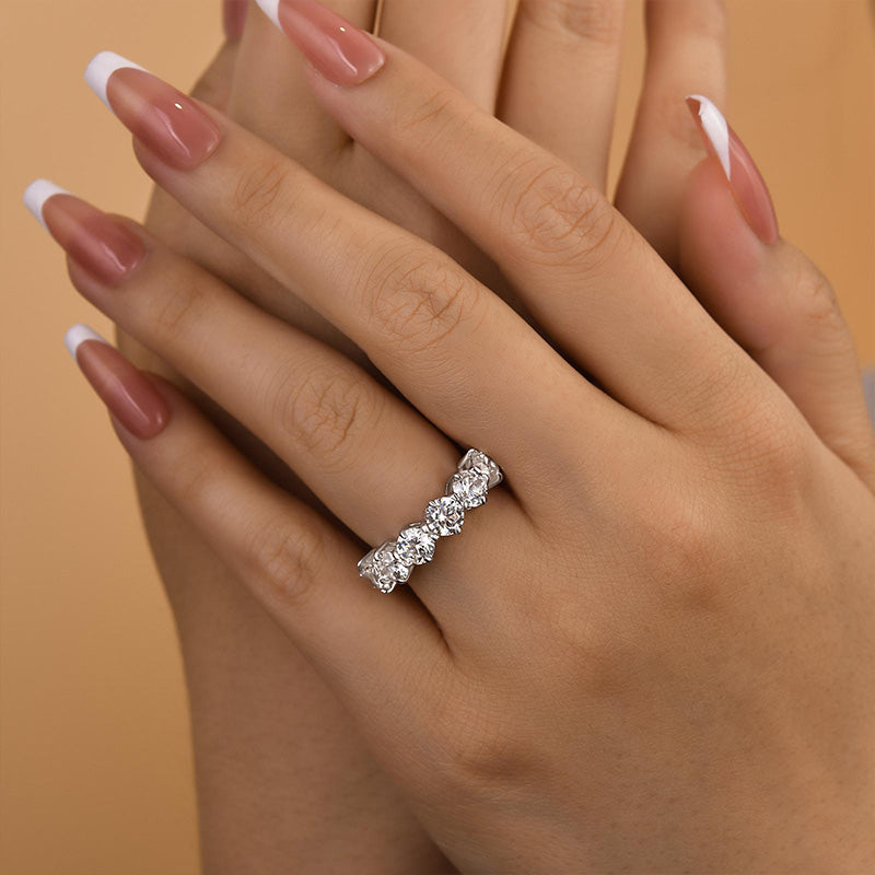 Louily Unique Half Round Cut Women's Wedding Band - louilyjewelry