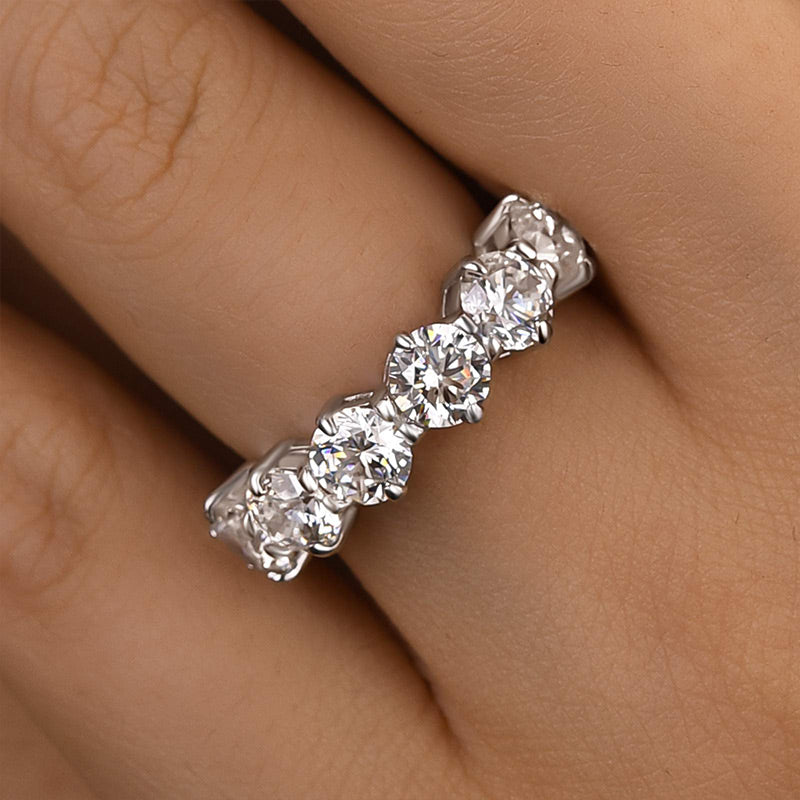 Louily Unique Half Round Cut Women's Wedding Band - louilyjewelry