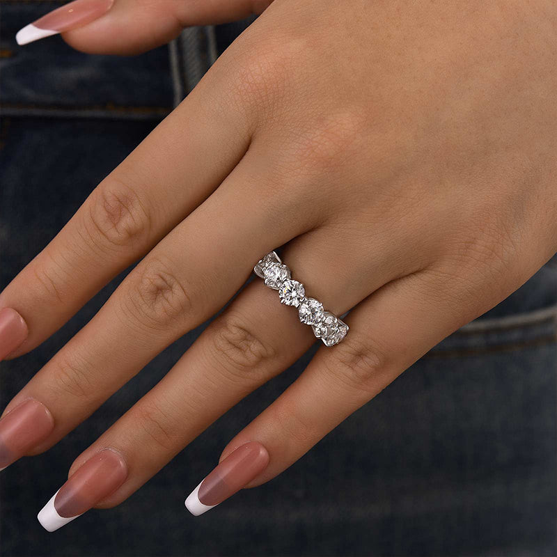 Louily Unique Half Round Cut Women's Wedding Band - louilyjewelry