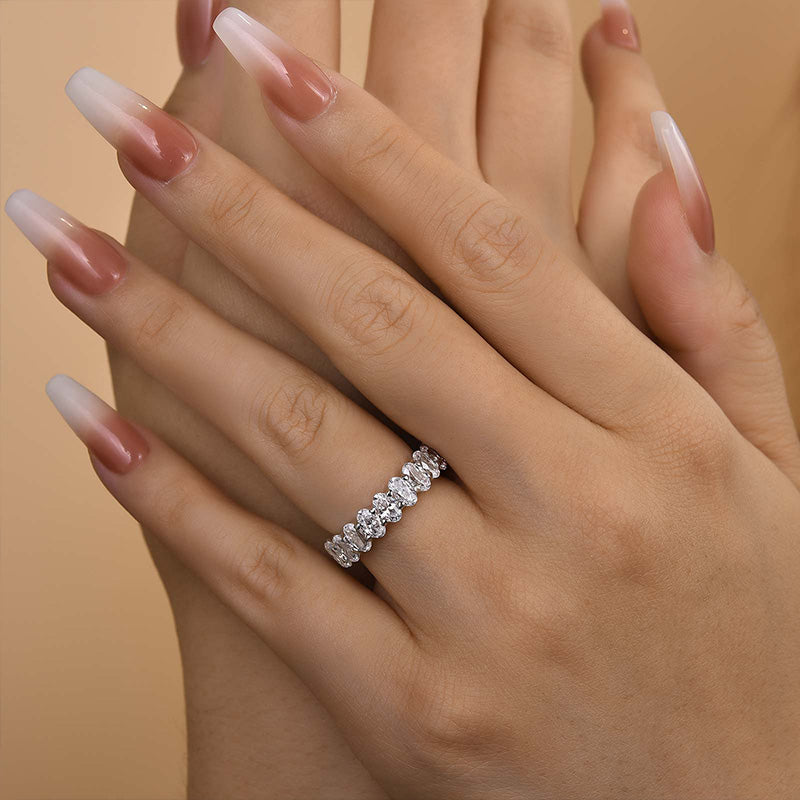 Louily Full Oval Cut Simulated Diamond Wedding Band - louilyjewelry