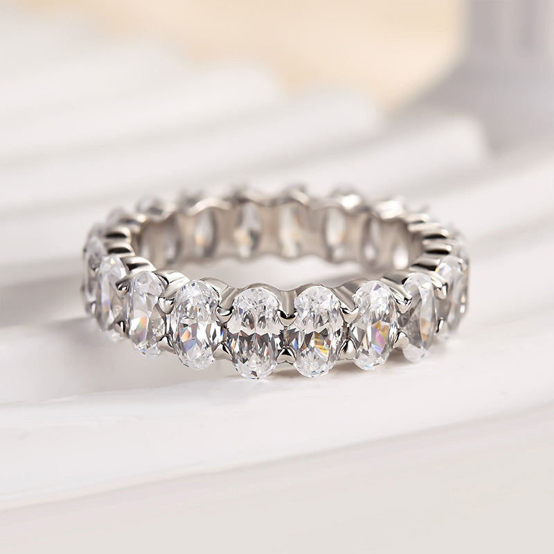 Louily Full Oval Cut Simulated Diamond Wedding Band - louilyjewelry