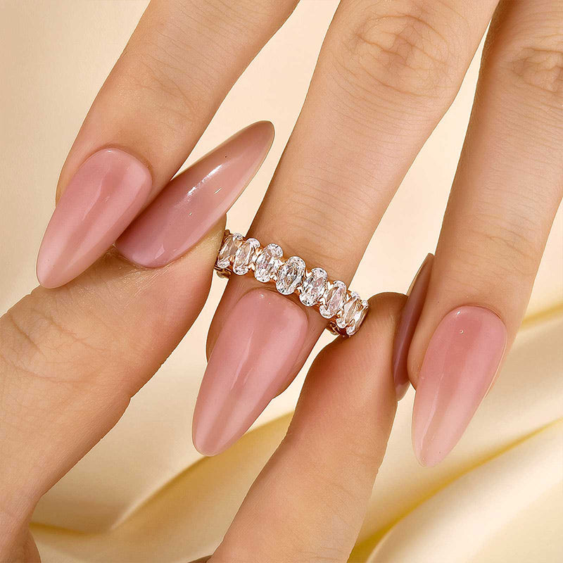 Louily Full Oval Cut Simulated Diamond Wedding Band - louilyjewelry