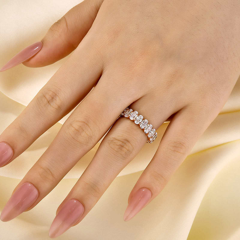 Louily Full Oval Cut Simulated Diamond Wedding Band - louilyjewelry