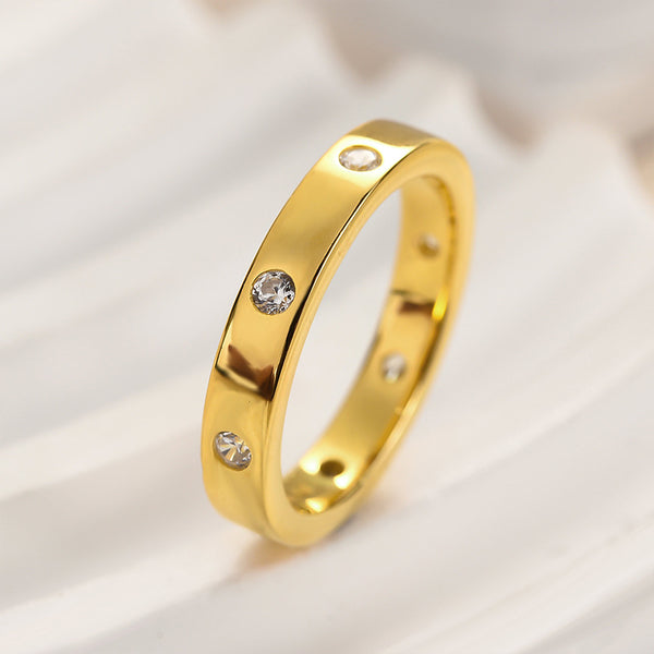 Louily Vintage Round Cut Wedding Band