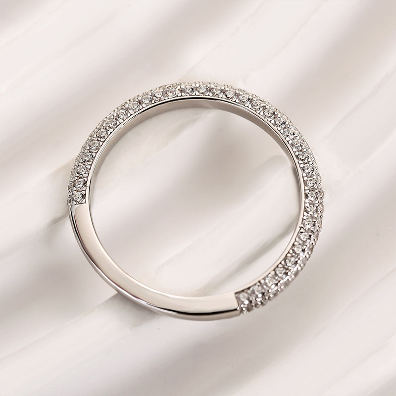 Louily Unique Three Sided Stone Women's Wedding Band - louilyjewelry